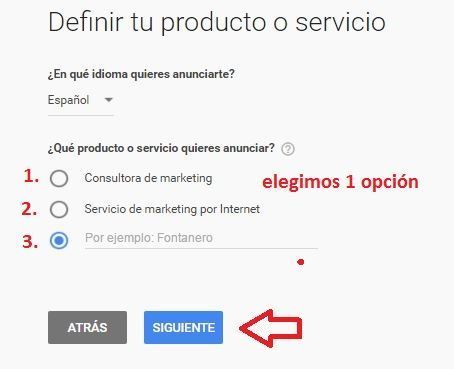 google adwords definir anuncio