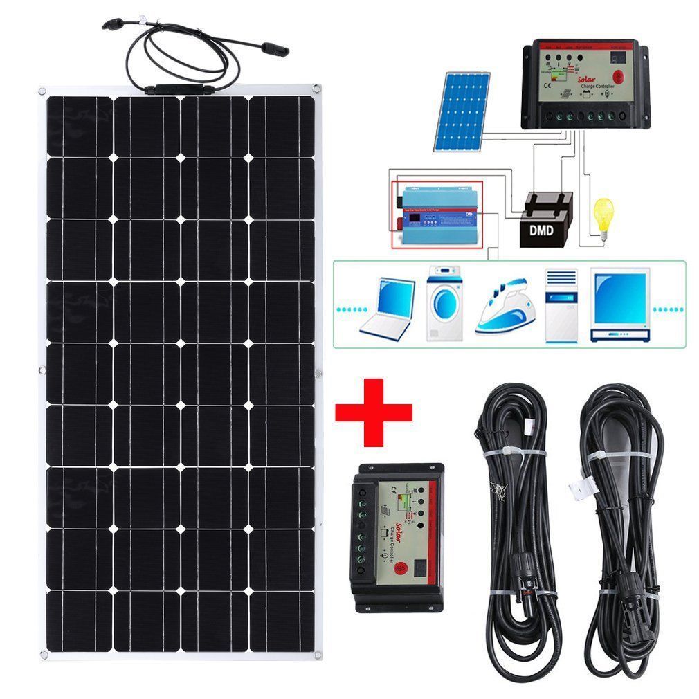 kit panel solar flexible 100w con regulador